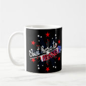 JUST HIER TO BANG lustige 4. Juli Feuerwerk Kaffeetasse (Links)