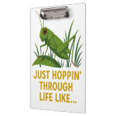 "Just Hoppin’ Funny Grasshopper Art" Klemmbrett (Links)