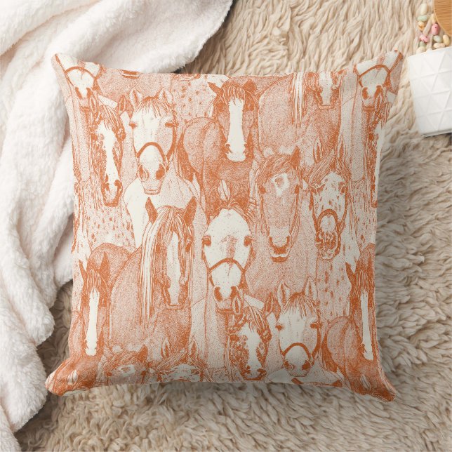 just horses orange half pearl kissen (Decke)