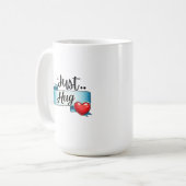 Just Hug Cute Heart Ribbon Kaffeetasse (Vorderseite Links)
