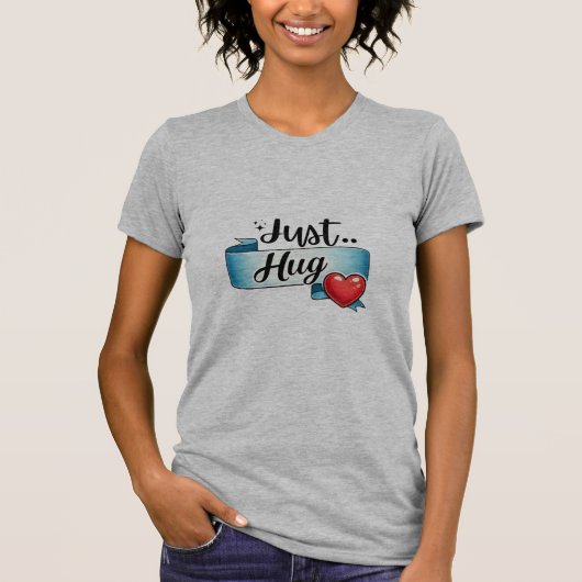 Just Hug Cute Heart Ribbon tee (Vorderseite)