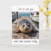 Just in Case You Need some Cuteness Today | Seal Karte (Gelbe Blume)