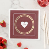 Just Initials Liebe Herz Burgund Moderne Serviette (Beispiel)