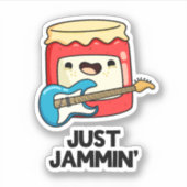 Just Jammin Funny Rocker Jam Pun Aufkleber (Vorderseite)