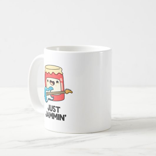 Just Jammin Funny Rocker Jam Pun Kaffeetasse (Vorderseite Links)