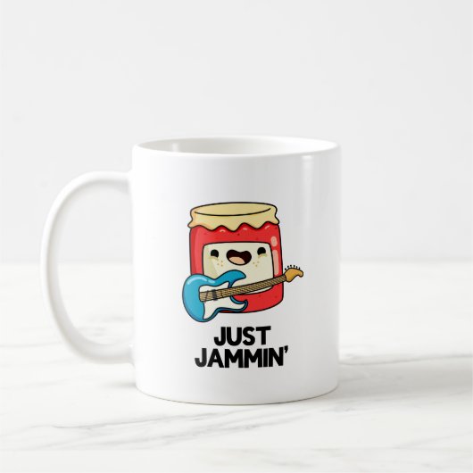 Just Jammin Funny Rocker Jam Pun Kaffeetasse (Links)