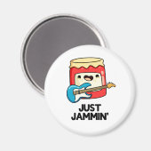 Just Jammin Funny Rocker Jam Pun Magnet (Vorderseite/Rückseite)