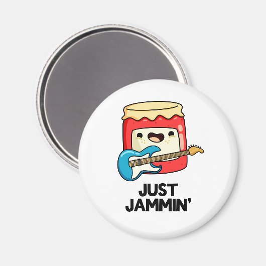 Just Jammin Funny Rocker Jam Pun Magnet (Vorderseite/Rückseite)