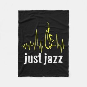 Just Jazz Cool Saxophone Heartbeat Music Fleecedecke