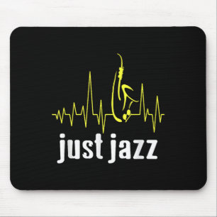 Just Jazz Cool Saxophone Heartbeat Music Mousepad