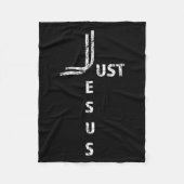Just Jesus Minimal Cross Back Design For Christian Fleecedecke (Vorderseite)