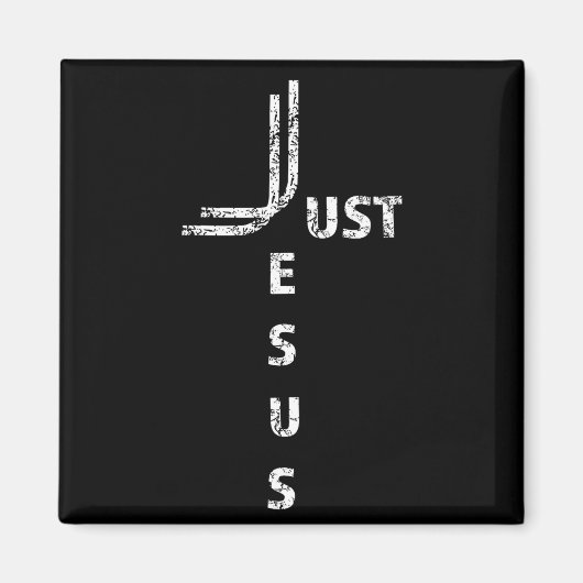 Just Jesus Minimal Cross Back Design For Christian Magnet (Vorne)