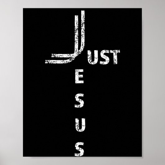 Just Jesus Minimal Cross Back Design For Christian Poster (Vorne)