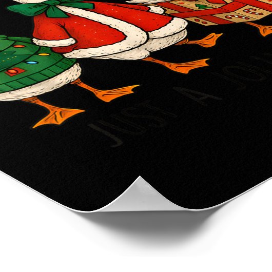 Just Jolly Goose Christmas Santa Reindeer Xmas Tre Poster (Ecke)