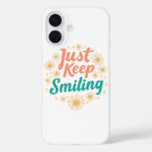 "Just Keep Smiling" with Cheerful Daisies Case-Mate iPhone Hülle (Rückseite)