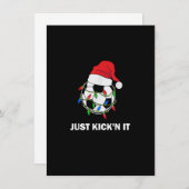Just Kick'n It Christmas Soccer Ball Lights Einladung (Vorne/Hinten)