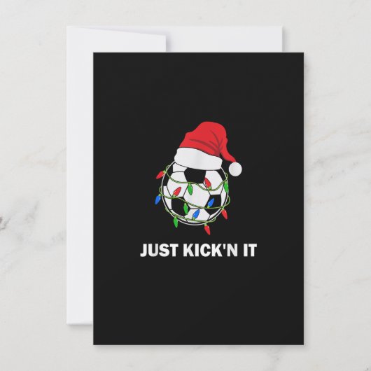 Just Kick'n It Christmas Soccer Ball Lights Einladung (Vorderseite)