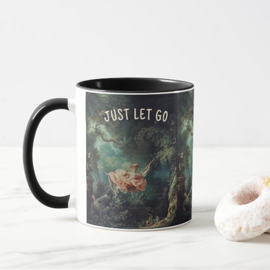 Just Let Go! Fragonard Mug - Custom Name Tasse (Mit Donut)