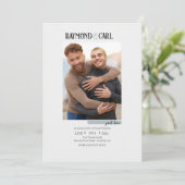 Just Liebe Blue Foto Hochzeit Einladung (Stehend Vorderseite)