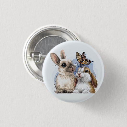 Just Liebe Bunnies Button (Vorne & Hinten)