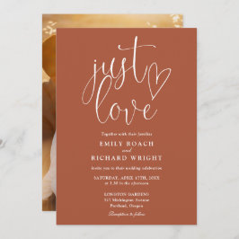 Just Liebe Elegantes Script Foto Terracotta Weddin Einladung
