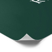 Just Liebe Emerald Green Wedding Willkommenszeiche Poster (Ecke)