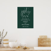 Just Liebe Emerald Green Wedding Willkommenszeiche Poster (Küche)