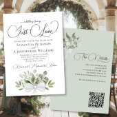 Just Liebe Eucalyptus Bouquet QR Code Wedding Einladung
