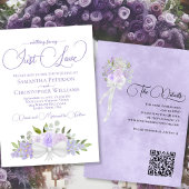 Just Liebe Lavender Boho Floral QR Code Hochzeit Einladung