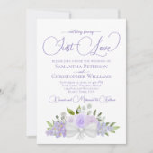 Just Liebe Lavender Boho Floral QR Code Hochzeit Einladung (Vorderseite)