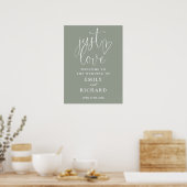 Just Liebe Sage Green Wedding Willkommenszeichen Poster (Küche)