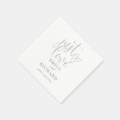 Just Liebe Script Elegance Sage Green Wedding Serviette (Ecke)