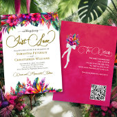 Just Liebe Tropical Garden Floral QR Code Hochzeit Einladung