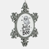 Just Little Boo Funny Design Schneeflocken Zinn-Ornament (Links)