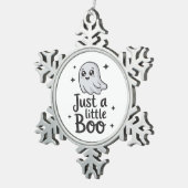 Just Little Boo Funny Design Schneeflocken Zinn-Ornament (Rechts)