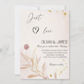 "Just Love" Autumn Botanical Wedding Party Einladung (Vorderseite)