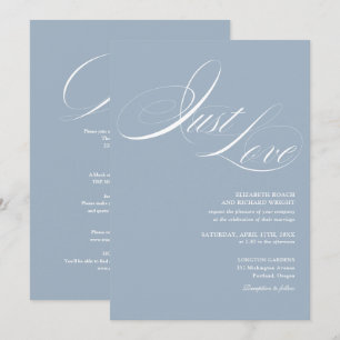 Just Love Chic Alles in Einem Staubblauen Hochzeit Einladung