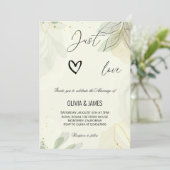 Just Love Elegant Wedding I Einladung (Stehend Vorderseite)