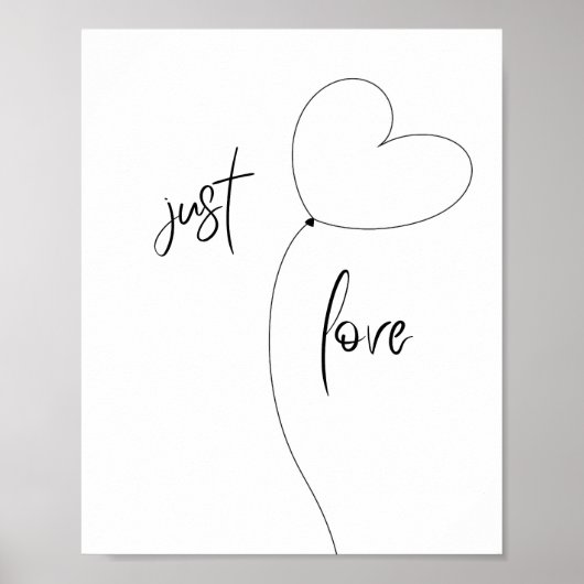 Just Love Minimalist Poster – Heart Balloon (Vorne)