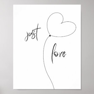 Just Love Minimalist Poster – Herzballon