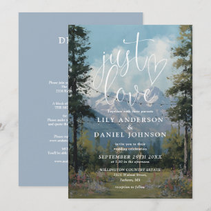 Just Love Mountain Wildflower Hochzeit Alles in Ei Einladung