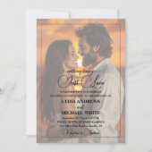 Just Love Text Overlay Photo Wedding Einladung (Vorderseite)