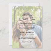 Just Love Text Overlay Photo Wedding  Einladung (Vorderseite)