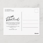 Just Marred 3 Foto Collage Hochzeit Vielen Dank Postkarte (Rückseite)