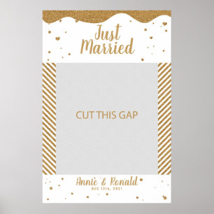 Just married 02 wedding frame props photo Booth Poster
