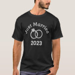 Just Married 2023 Wedding Ring Matching Paare T-Shirt<br><div class="desc">Just Married 2023 Wedding Ring Matching Paare</div>