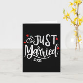 Just Married 2025 - Braut- und Hochzeitsrennen Karte (Gelbe Blume)