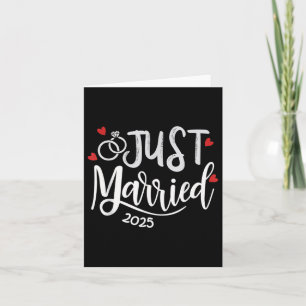 Just Married 2025 - Bride &amp; Groom Wedding Ring Karte