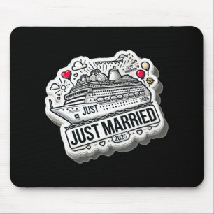 Just Married 2025 Wedding Rings Matching Couple Ne Mousepad