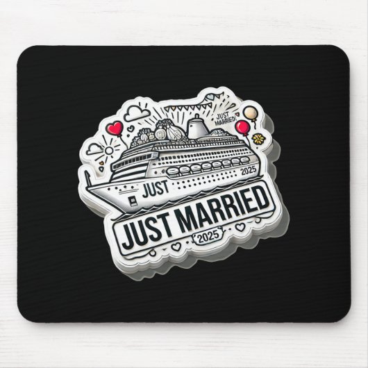 Just Married 2025 Wedding Rings Matching Couple Ne Mousepad (Vorne)